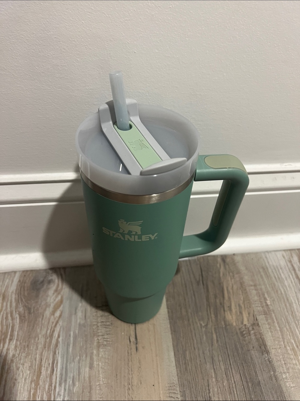 Stanley Travel 30oz. Tumbler with Handle - Sage Green & Gray Lid - Picture 2 of 5